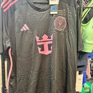 Messi Adidas Black and Pink Soccer Jersey